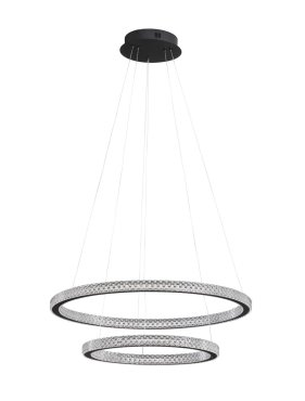 Nova Luce Ginevra - hanglamp - Ø 60,5 x 120 cm - 54W dimbare LED incl. - zandzwart