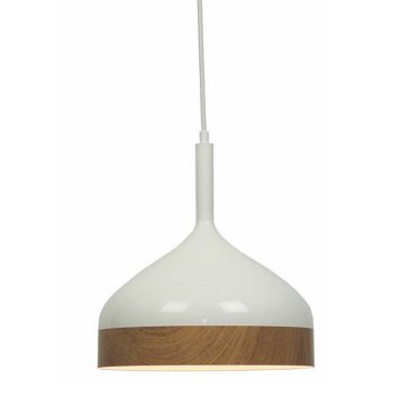 Artdelight Moondrop - hanglamp - Ø 30 x 181 cm - wit en hout