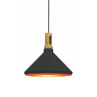 Artdelight Cornet - hanglamp - Ø 41 x 170 cm - zwart en goud