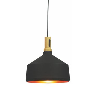 Artdelight Cornet - hanglamp - Ø 36 x 173 cm - zwart en goud