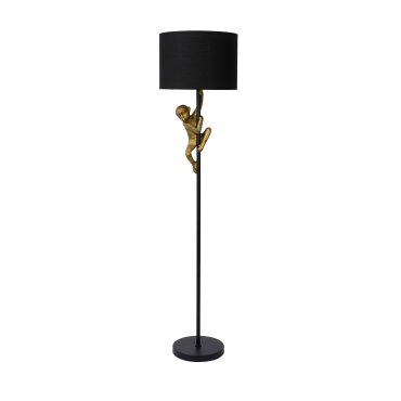 Lucide Extravaganza Chimp - staanlamp - 150 cm - zwart en goud