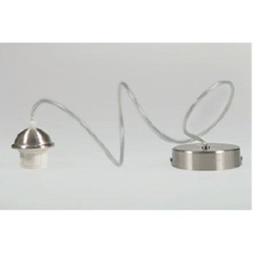 Artdelight Iron - hanglamp - Ø 12 x 120 cm - mat staal en transparant