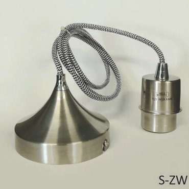 Artdelight Iron - hanglamp - Ø 12 x 120 cm - mat staal, wit en zwart