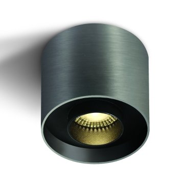 ONE Light Dark Light Cylinders - opbouwspot met verwisselbare reflectoren - Ø 10 x 10 cm - 22W LED incl. - metaalgrijs