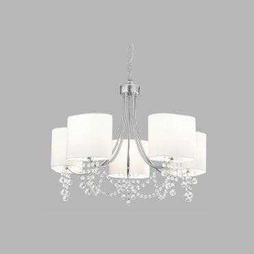 Searchlight Nina - luster - Ø 64 x 106 cm - chroom en wit