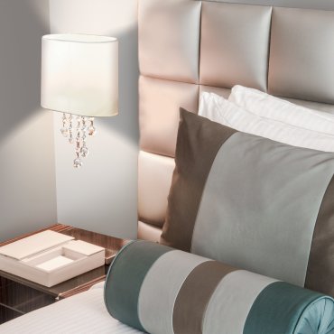 Searchlight Nina - wandverlichting met schakelaar - 18 x 27 cm - wit en chroom