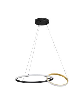 Nova Luce Imar - hanglamp - Ø 63 x 150 cm - 36W dimbare LED incl. - zandzwart en goud