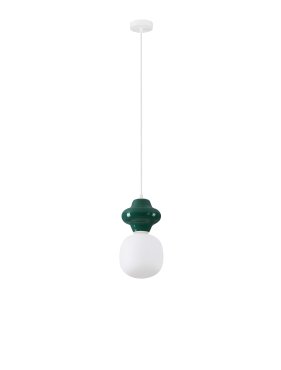 Nova Luce Clio - hanglamp - Ø 18 x 198 cm - jaspis en opaalglas