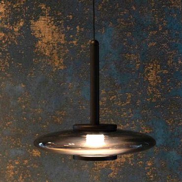 Artdelight Madison - hanglamp - Ø 22 x 200 cm - 11W dimbare LED incl. - zwart en smoke