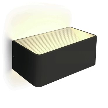 ONE Light Backlight Wall Range - wandverlichting - 20 x 10 x 8 cm - 6W LED incl. - zwart