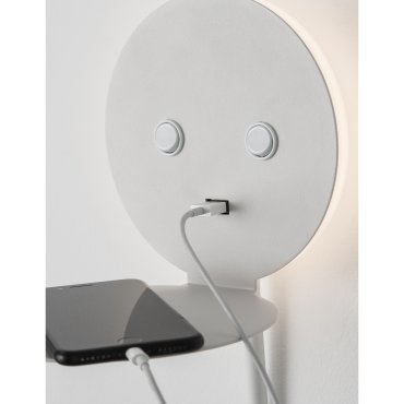 Nova Luce Eclip - wandverlichting met schakelaar en USB-lader - 15 x 19,5 x 50 cm - 6W + 3W LED incl. - wit