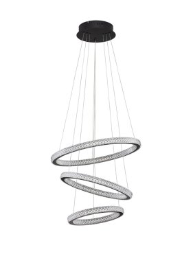 Nova Luce Ginevra - hanglamp - Ø 51 x 120 cm - 69W dimbare LED incl. - zandzwart