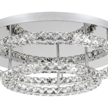 Nova Luce Quentin - plafondverlichting - Ø 60 x 18 cm - 44W LED incl. - chroom