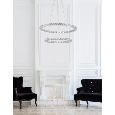 Nova Luce Quentin - hanglamp - Ø 70 x 120 cm - 60W LED incl. - chroom