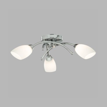 Searchlight Opera - plafondverlichting - Ø 50 x 15 cm - chroom en opaal