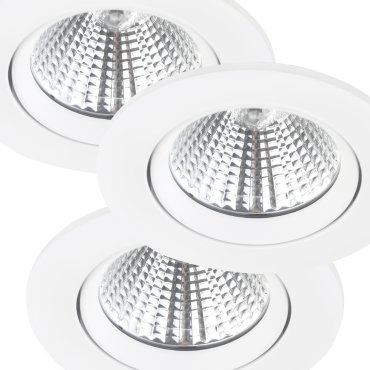 Nordlux Fremont - set van 3 - Ø 85 mm, Ø 72 mm inbouwmaat - 5,5W dimbare LED incl. - IP23 - wit