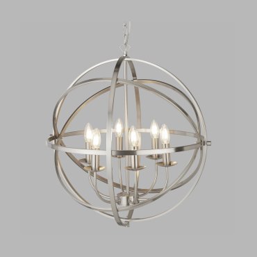 Searchlight Orbit - luster - Ø 60 x 210 cm - satijn zilver