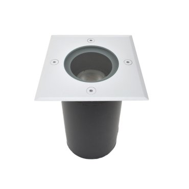 Lichtkoning Hades - vierkante grondspot voor buiten - 110 x 110 mm, Ø100 mm inbouw - IP67 - wit