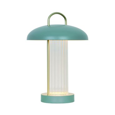 Nordlux Mirano - draagbare tafellamp met oplaadbare batterij - Ø 20 x 29 cm - 3 stappen Moodmaker functie - 3W LED incl. - stoffig groen
