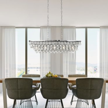 Searchlight Michelle - hanglamp - 92 x 30 x 135 cm - chroom