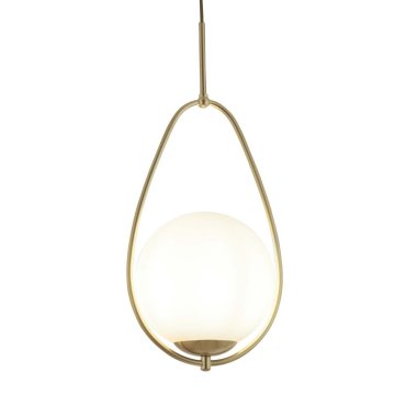 Searchlight Avalon - hanglamp - Ø 23 x 150 cm - wit en goud