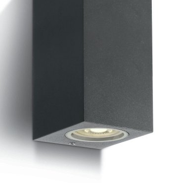 ONE Light GU10 Outdoor Cube Lights - buiten wandverlichting - 7 x 7,7 x 16,5 cm - IP65 - antraciet