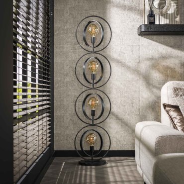 Vico Turn Around XL - vloerlamp - 163 cm - houtskoolkleur