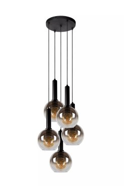 Lucide Marius - hanglamp - Ø 55 x 150 cm - gerookt zwart