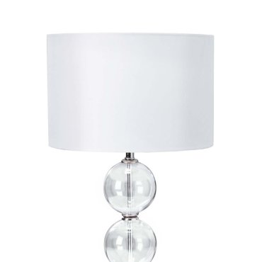 Searchlight Table and Floor - tafellamp - Ø 33,5 x 58 cm - wit en chroom