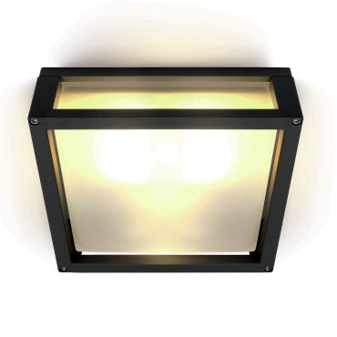 ONE Light Outdoor E27 Square - buiten plafond/wandverlichting - 25 x 25 x 9,5 cm - IP54 - zwart