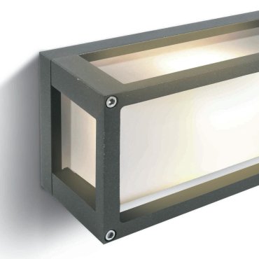 ONE Light Outdoor E27 Square - buiten wandverlichting - 25 x 9,5 x 12,5 cm - IP54 - grijs