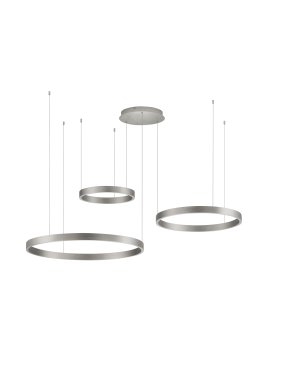 Nova Luce Elowen - hanglamp - 148 x 250 x 106 cm - 181W dimbare LED incl. - geborsteld champagnezilver