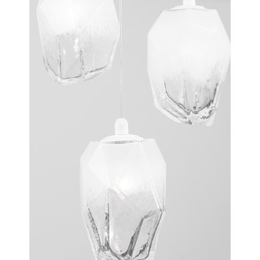 Nova Luce Ice - hanglamp - Ø 29 x 180 cm - wit en transparant