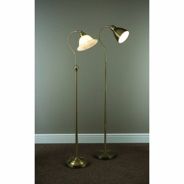 Searchlight Adjustable Floor - staanlamp - 145 cm - antiek messing