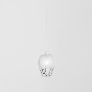 Nova Luce Ice - hanglamp - Ø 12 x 180 cm - wit en transparant