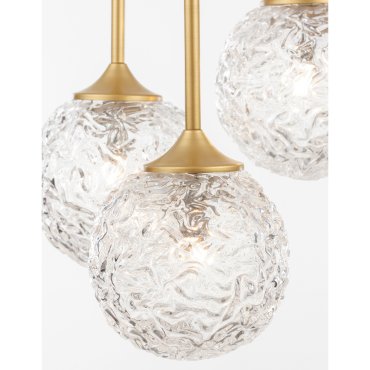 Nova Luce Mirano - hanglamp - Ø 32 x 180 cm - messing goud en transparant