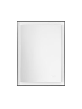Nova Luce Deca - spiegel met verlichting - 60 x 80 x 3,5 cm - 29W LED incl. - IP44 - zandzwart en wit
