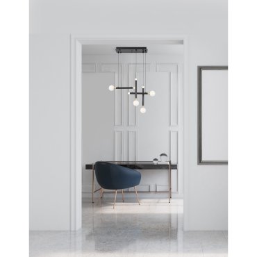 Nova Luce Cayo - hanglamp - 51 x 20 x 120 cm - 4 x 5W LED incl. - zwart