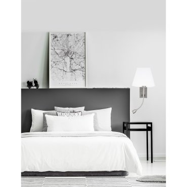 Nova Luce Valencia - wandverlichting met schakelaar - 25 x 21 x 40 cm - 3W LED incl. - wit en chroom