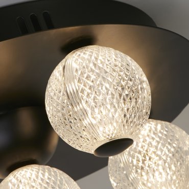 Searchlight Asteroid - plafondlamp - Ø 33 x 16 cm - 21W dimbare LED incl. - zwart