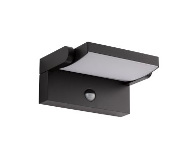 Nova Luce Gerber - buiten wandlamp met sensor - 21 x 16,5 x 10 cm - 20W LED incl. - IP54 - zwart