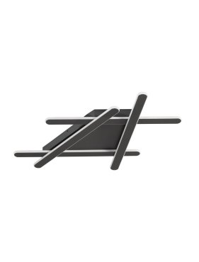 Nova Luce Willow - plafondlamp - 75 x 59 x 5,6 cm - 60W dimbare LED incl. - zandzwart