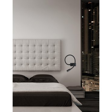 Nova Luce Geneva - wandverlichting met schakelaar - 22,3 x 4,8 x 26,7 cm - 3W LED incl. - zwart
