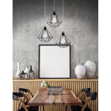 Nova Luce Pietra - hanglamp - Ø 30 x 135 cm - zwart