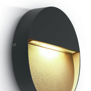 ONE Light Round Indoor/Outdoor Wall Dark Lights - buiten wandverlichting - Ø 21,2 x 3,6 cm - 9W LED incl. - IP54 - antraciet