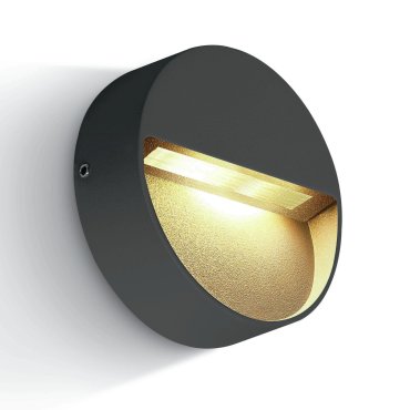 ONE Light Round Indoor/Outdoor Wall Dark Lights - buiten wandverlichting - Ø 10 x 3 cm - 3W LED incl. - IP54 - antraciet