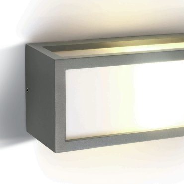 ONE Light Outdoor E27 Square - buiten wandverlichting - 25 x 10 x 11 cm - IP54 - grijs