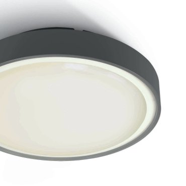 ONE Light LED Plafo Outdoor Round - buiten plafondverlichting - Ø 26 x 7,5 cm - 16W LED incl. - IP65 - antraciet