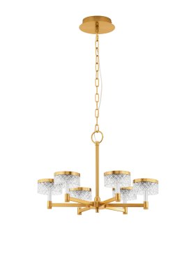 Nova Luce Bion - hanglamp - Ø 70,7 x 120 cm - 38W LED incl. - messing goud
