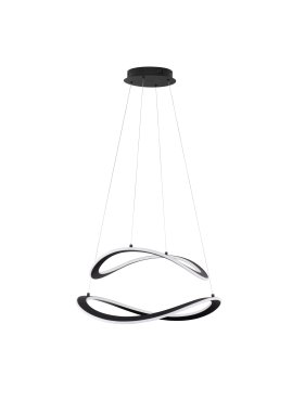 Nova Luce Celestia - hanglamp -  Ø 60 x 120 cm - 87W dimbare LED incl. - zwart